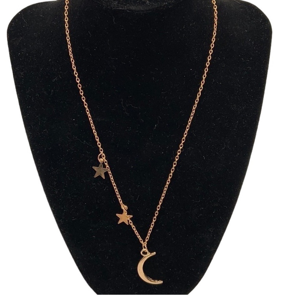Gold Moon &‎ Stars Chain Necklace New with Tags!